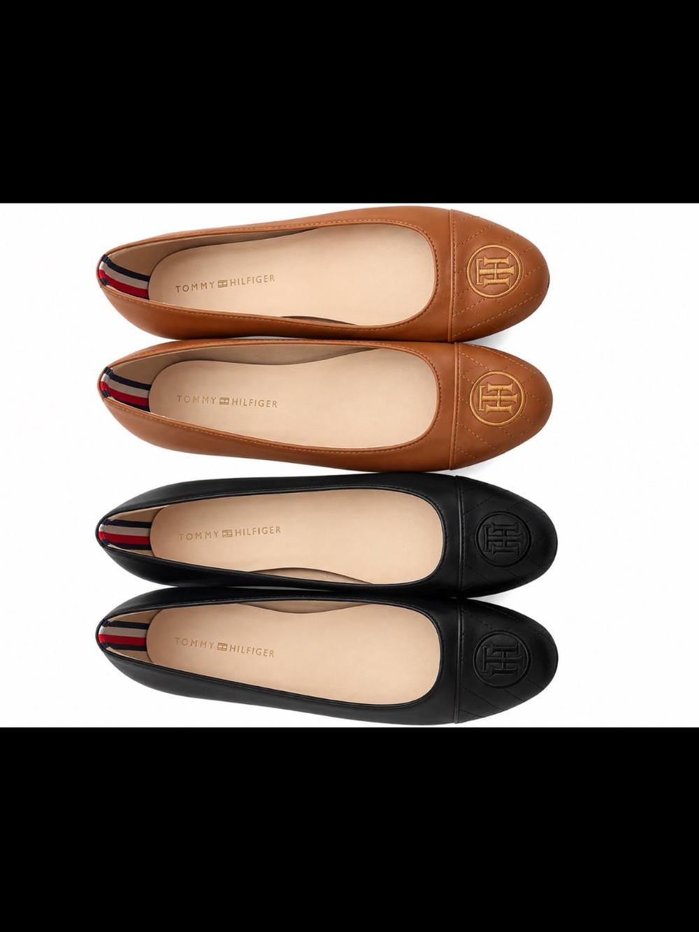 Tommy Hilfiger Women’s Ballet Flats Bundle Black & Tan Size 8.5